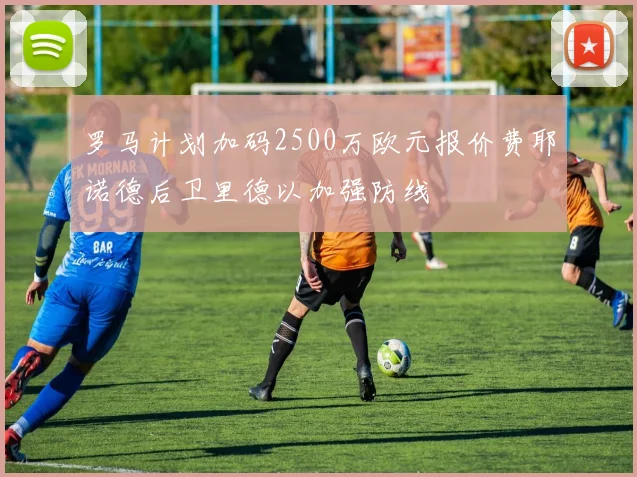 罗马计划加码2500万欧元报价费耶诺德后卫里德以加强防线